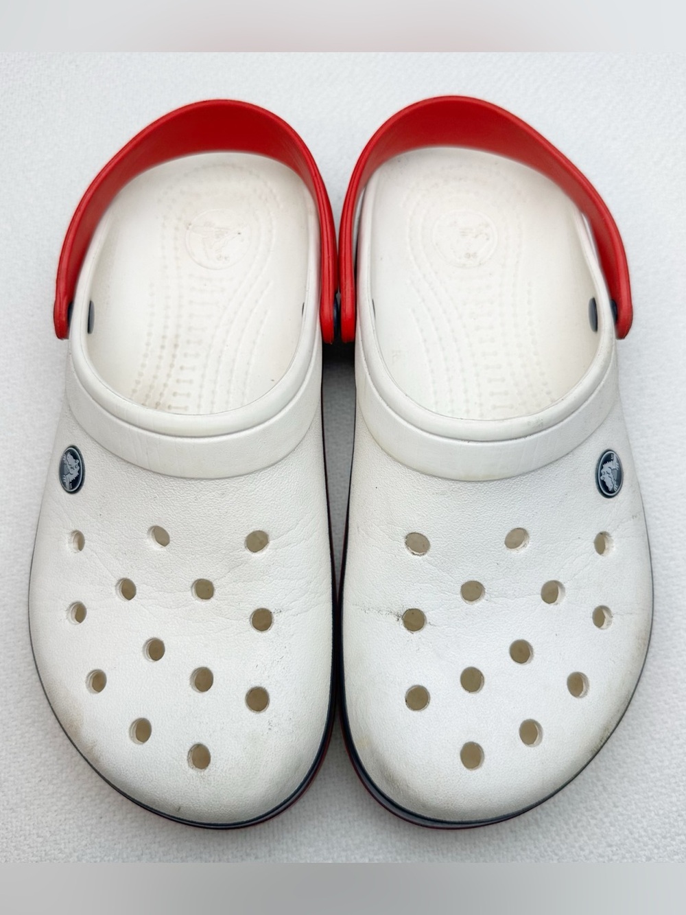 CROCS White Crocband Slip On Rubber Clogs Size 9 Women’s / 7 Men’s